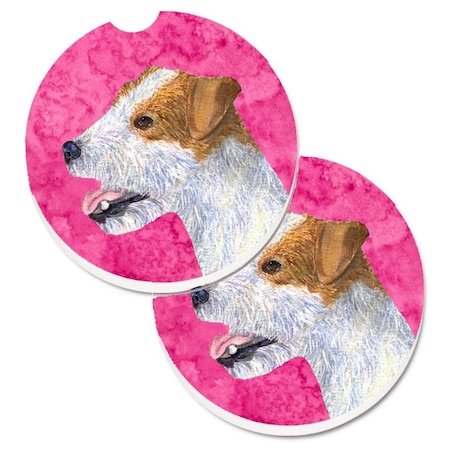 Carolines Treasures Pink Jack Russell Terrier  Cup Holder Car Coaster, PK2 SS4780-PKCARC